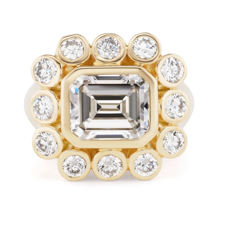 Brent Neale look-alike Flush Mount East-West Gold Plated Ring